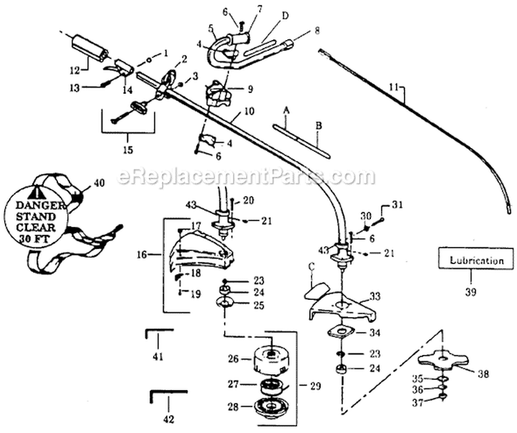 Page A Diagram and Parts List for XT-85  Weed Eater Trimmer